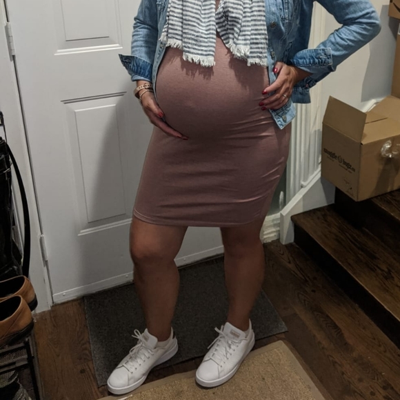 Thyme Maternity t-shirt dress dusty rose - Picture 4 of 6